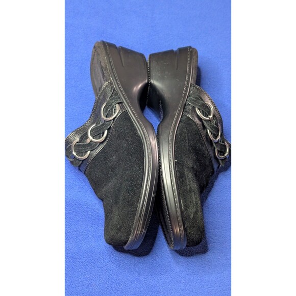 GH Bass PORTER Mule Clogs Black Suede W/Woven Front Buckle Preowned Womens Sz 8M - Picture 6 of 11